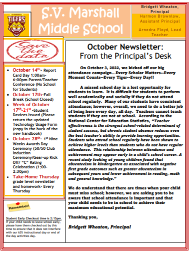  October Newsletter